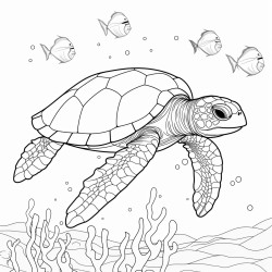 a green sea turtle eating a jellyfish