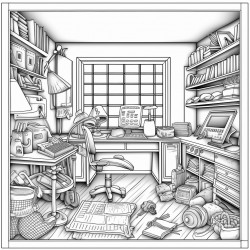 coloring page of a medical office