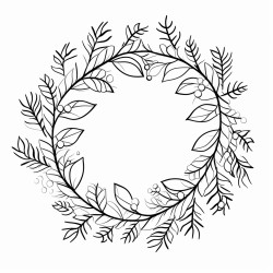 simple christmas wreath plain white background leaves not pine needles