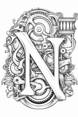 letter n made of gears