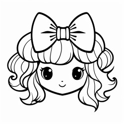 big hair pin with cute bow style and small strawberry only hair pin no other characters simple coloring page