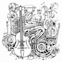 steampunk jazz band instruments
