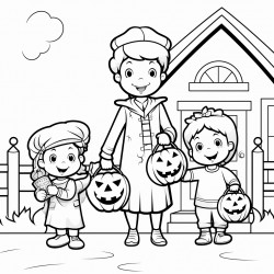 halloween trick or treat with mom