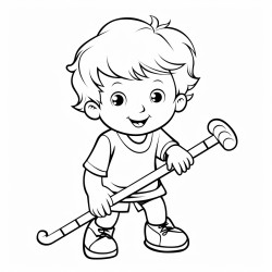baby with a field hockey stick