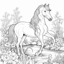 pferd im garten