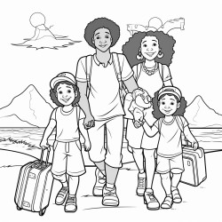 african american mermaid traveling with family