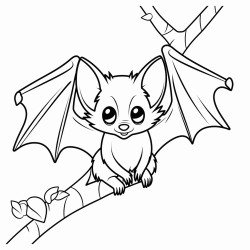 fiji bat hanging from tree