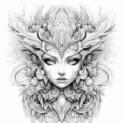 exotic creature with big eyes long eyelashes thick lips short hair