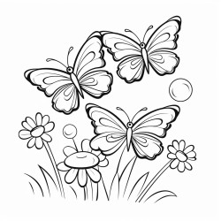 butterflies sitting on a flower with a smiling in the air