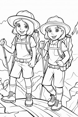 girls hiking
