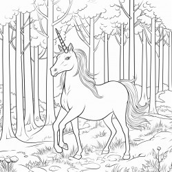 a unicorn in the forest