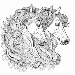 two horses beside each other