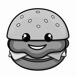 a cute hamburger