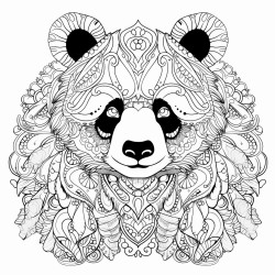 un panda qui mange un banbou