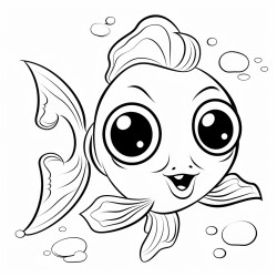 cute baby angel fish with big eyes in the ocean