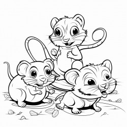 parrot cat dog hamster frog snake and mouse playing together
