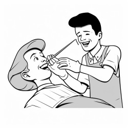 dentist takes out tooth of a guy
