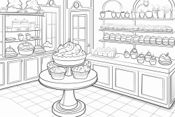 une ptissire entoure de patisseries