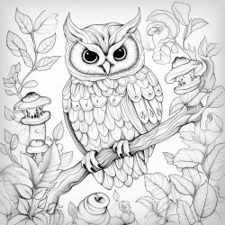 a whimsical forest owl