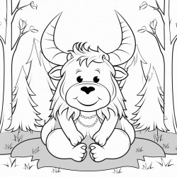 a yak meditating in the forest