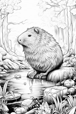 cute capybara eating a pickle