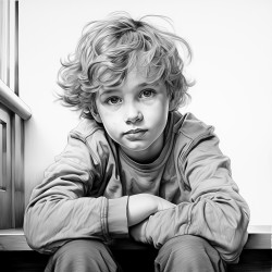little boy impatiently waiting