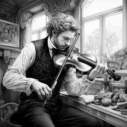 man playing the violin