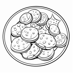 a plate of cookies with different sized chocalte chips