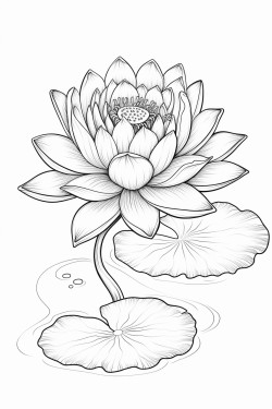 lotus flower floating on water with detailed petals