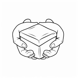 a hand hold an box of crayons