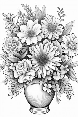 a lively explosion of colors captures a vase of blooming wildflowers