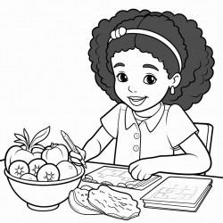 black little girl working as a nutritionist
