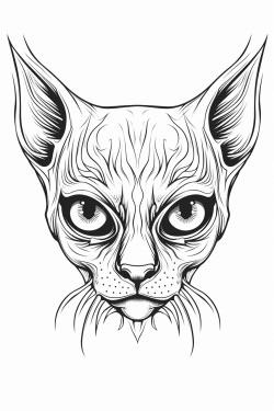 evil looking siamese cat no color no shade