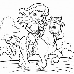 a girl riding a horse
