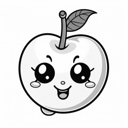 cartoon character of a cherry with a face