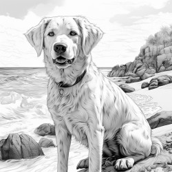 chien qui court aprs les mouettes sur la plage