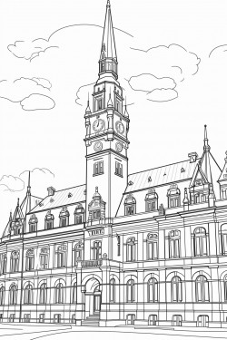 burnt town hall building in hamburg