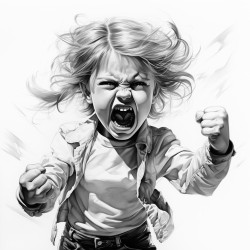 a little girl angry