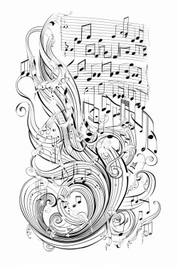 a page full of music notes with sve choir in large letters in the middle