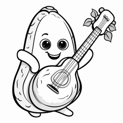 aguacate tocando la guitarra