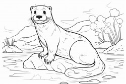 river with otter and trout