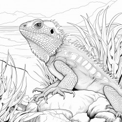 bearded dragon near water