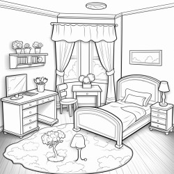 gambar sebuah ruangan kamar tidur remaja dengan barangbarang biasanya