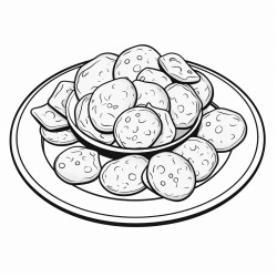 a plate of cookies with different sized chocalte chips