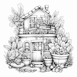 succulent garden surrounding cosy cute home