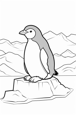 penguin sitting on an ice floe