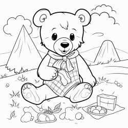 a teddy bear having a picnic
