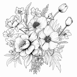 birth flowers of the months march may july august and october in a bouquet