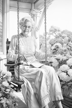 grandma sitting on porch swing