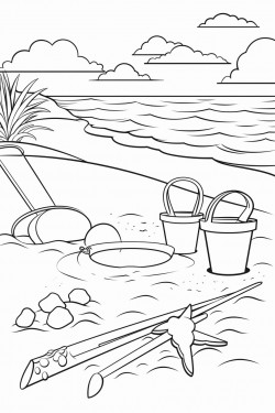 toys in the sand at the beach